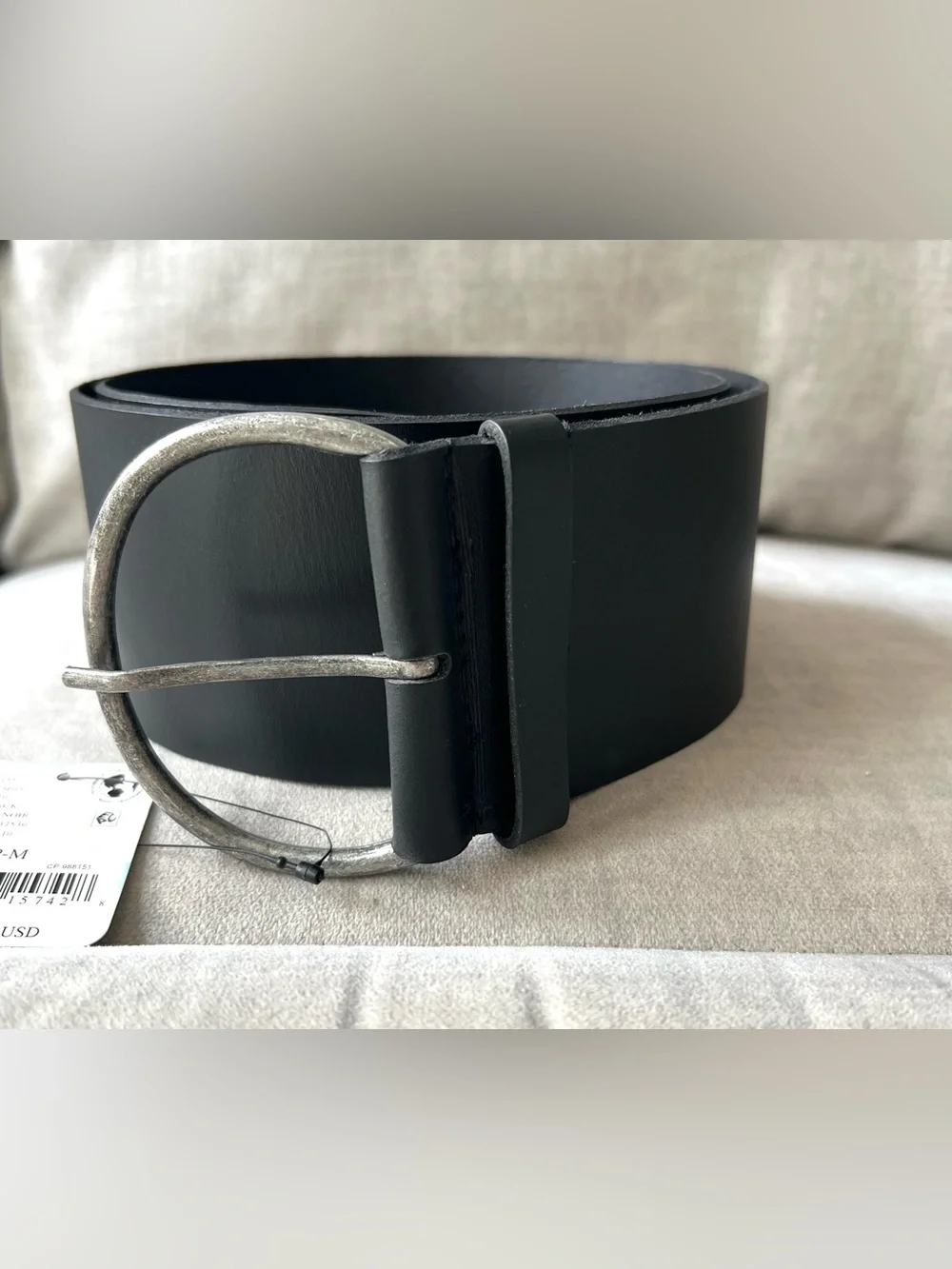 Free People Solid Lauren Leather Hip Belt in Black Size S/M NWT